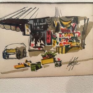 Watercolor painting “The Shop Owner” by Amber Eustus